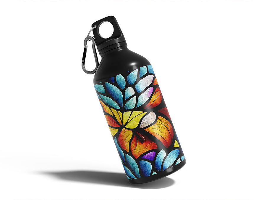 floating leaves stained glass Water Bottle DIY Stickers