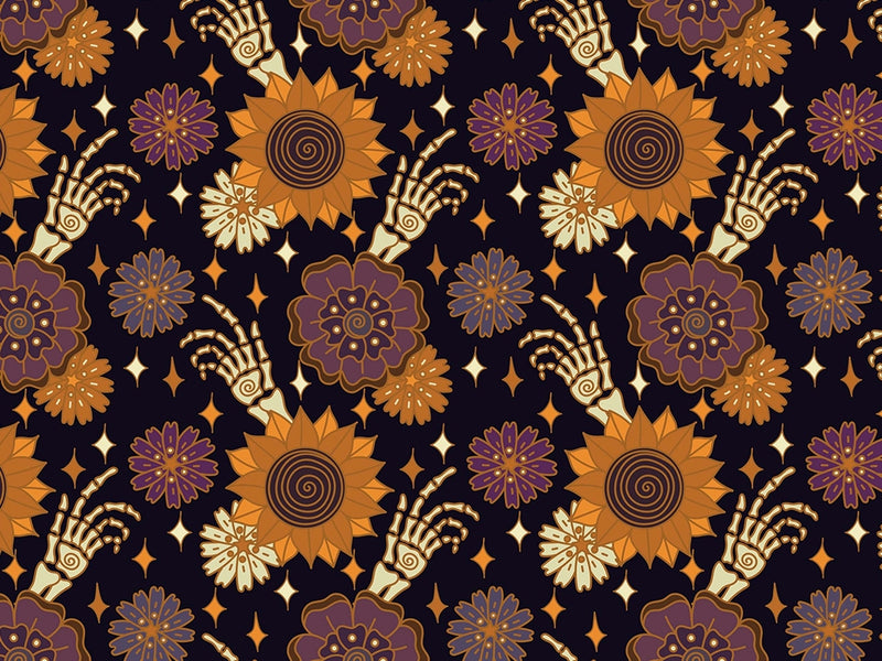 Floral Fingers Halloween Vinyl Wrap Pattern~Rwraps Series 914 Digitally Printed Vinyl Wrap~0