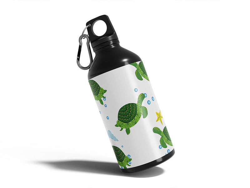 floral shells fresh water Water Bottle DIY Stickers