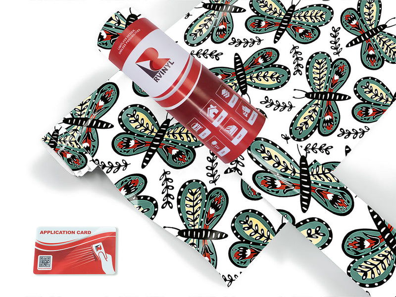 florally embedded bug Craft Vinyl Roll