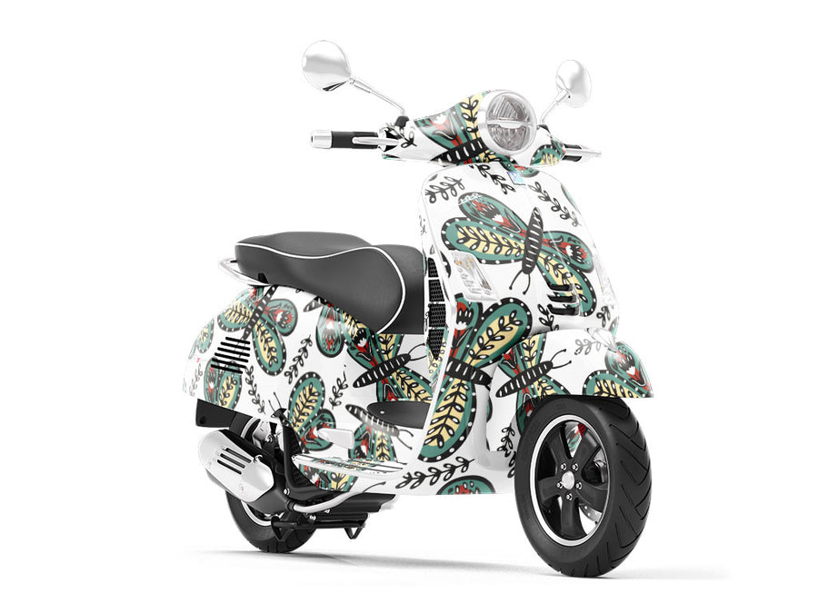 Florally Embedded Bug Vespa Scooter Wrap Film