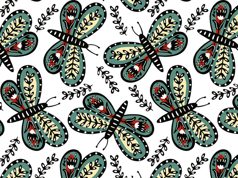 Florally Embedded Bug Vinyl Wrap Pattern~Rwraps Series 914 Digitally Printed Vinyl Wrap~0