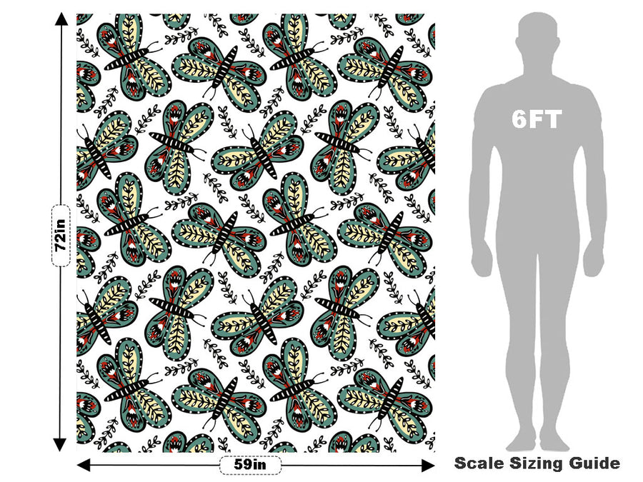 Florally Embedded Bug Vehicle Wrap Scale~Rwraps Series 914 Florally Embedded Bug Measurements~1
