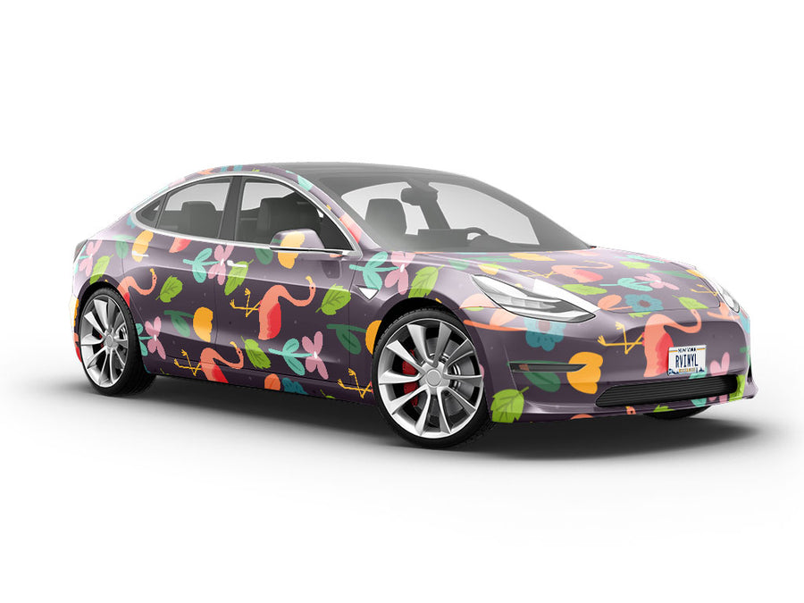 Flower Fun Birds Vehicle Vinyl Wrap