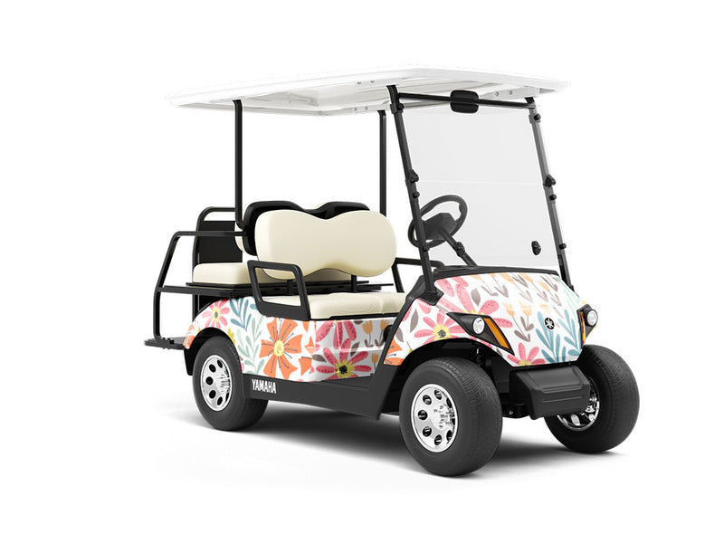 Flower Power Floral Wrapped Golf Cart