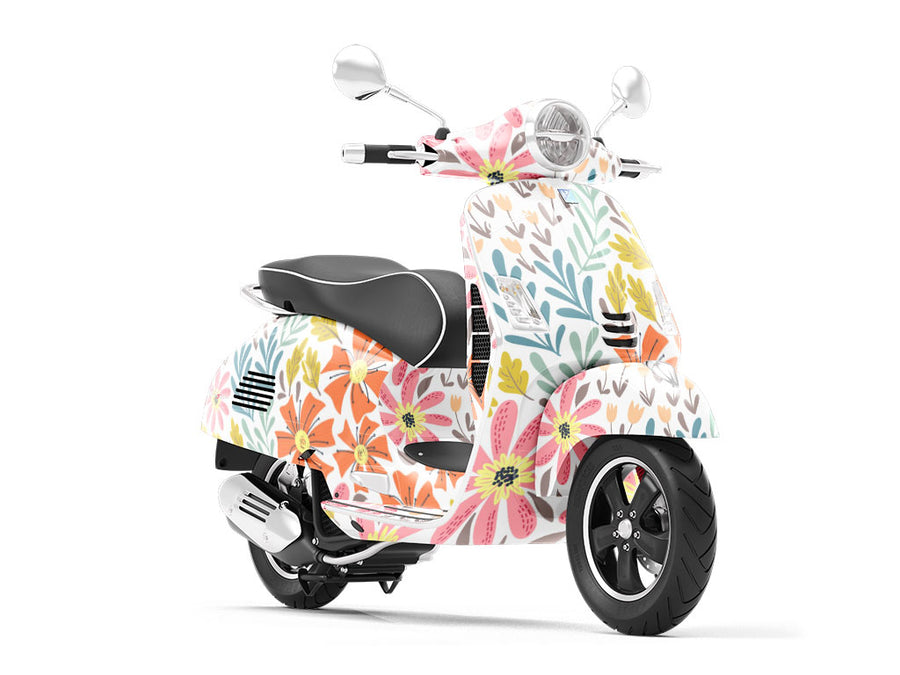 Flower Power Floral Vespa Scooter Wrap Film
