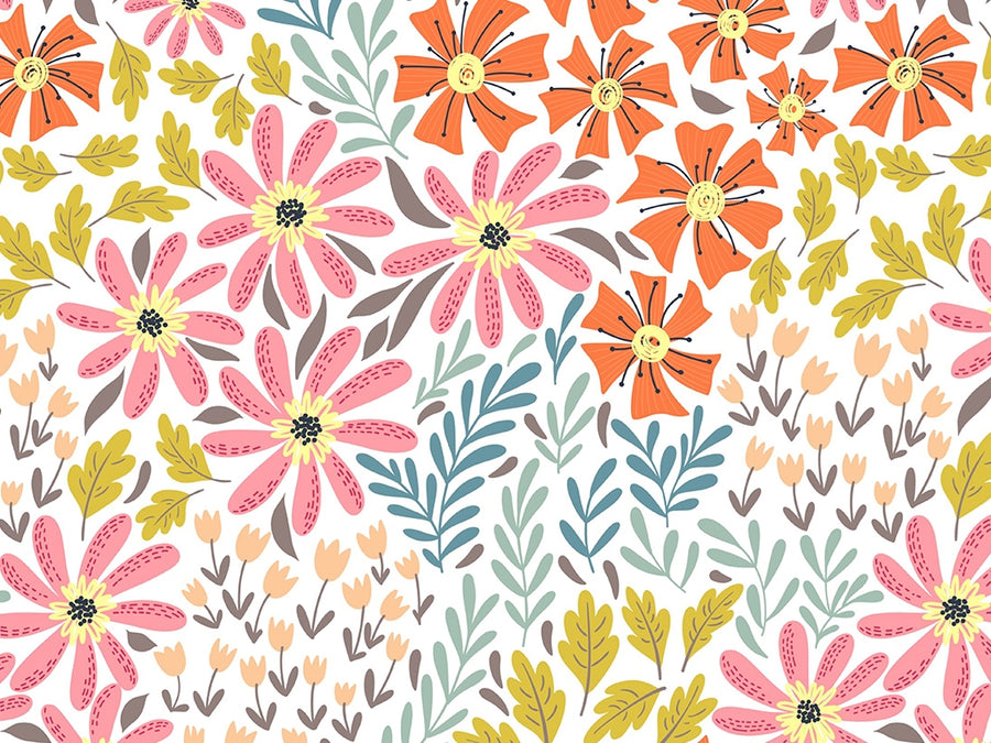 Flower Power Floral Vinyl Wrap Pattern~Rwraps Series 914 Digitally Printed Vinyl Wrap~0