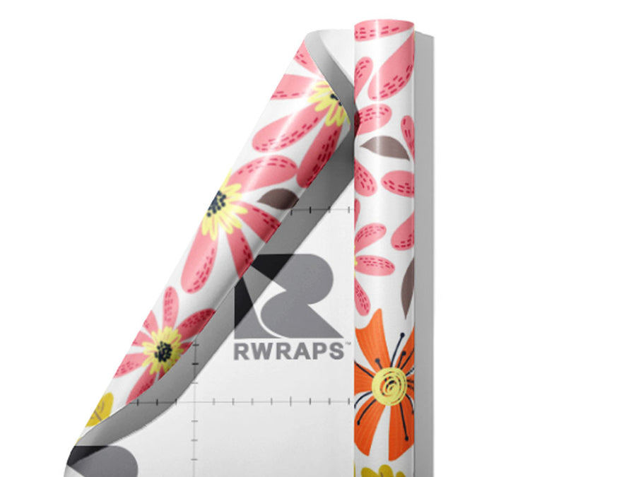 Flower Power Floral Wrap Film Sheets~Rwraps Series 914 Flower Power Floral Scrolled Sheet~3