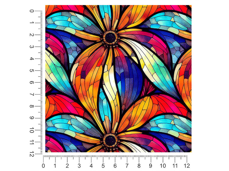 flowers bloom stained glass 1ft x 1ft Craft Sheets