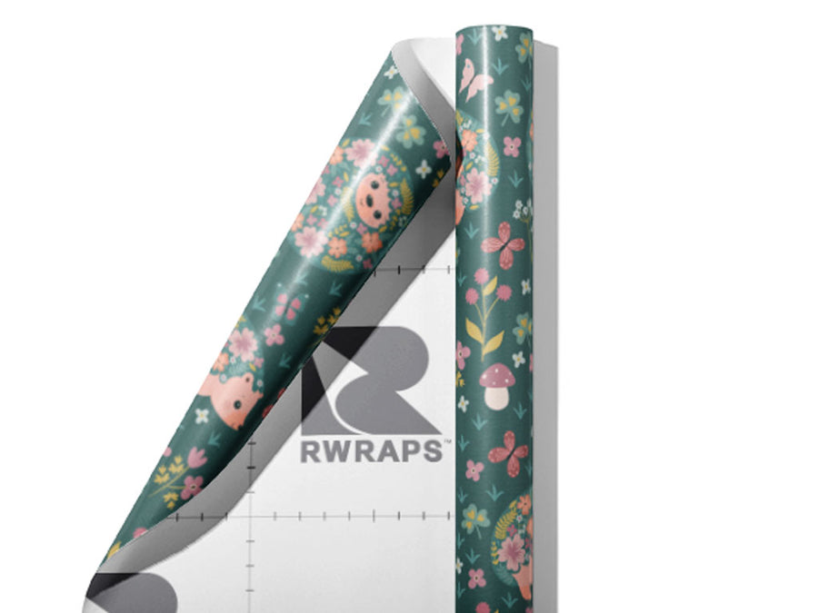 Flowery Friends Animal Wrap Film Sheets~Rwraps Series 914 Flowery Friends Animal Scrolled Sheet~3