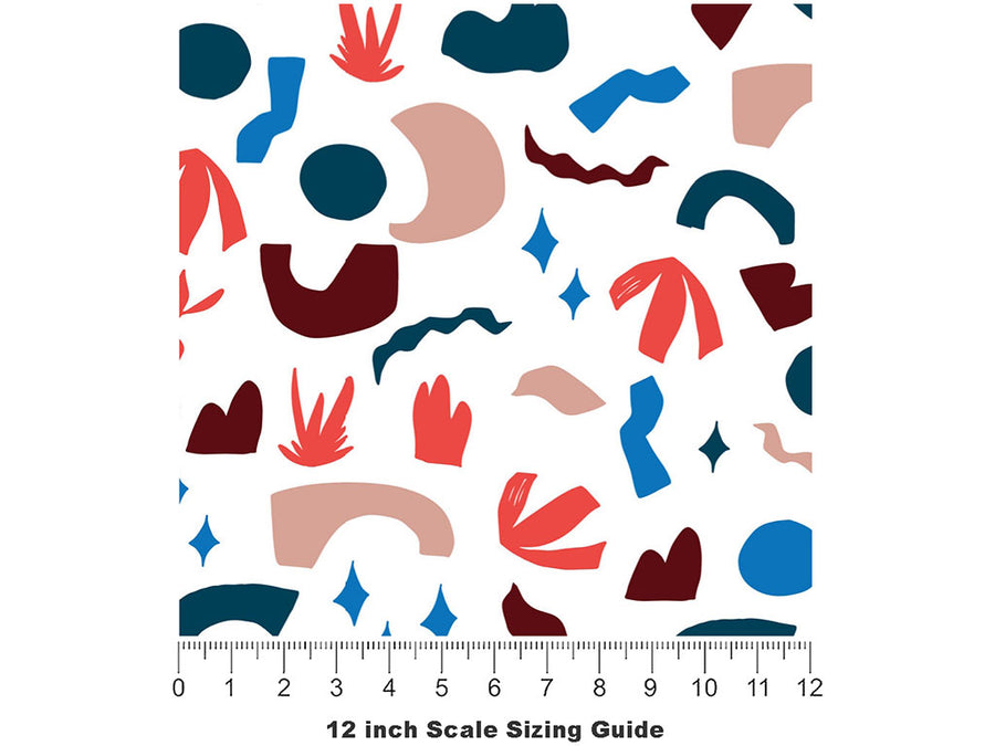 Flowing Blouse Abstract Vinyl Film Pattern Size 12 inch Scale~Rwraps Flowing Blouse Abstract Sizing Chart~2