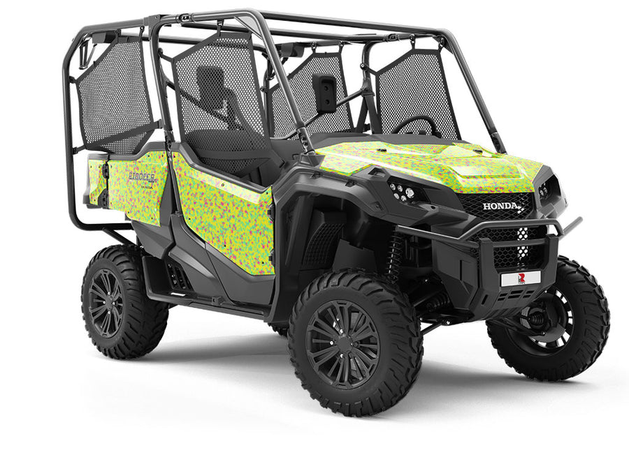 Fluorescent Signage Pixel Utility Vehicle Vinyl Wrap