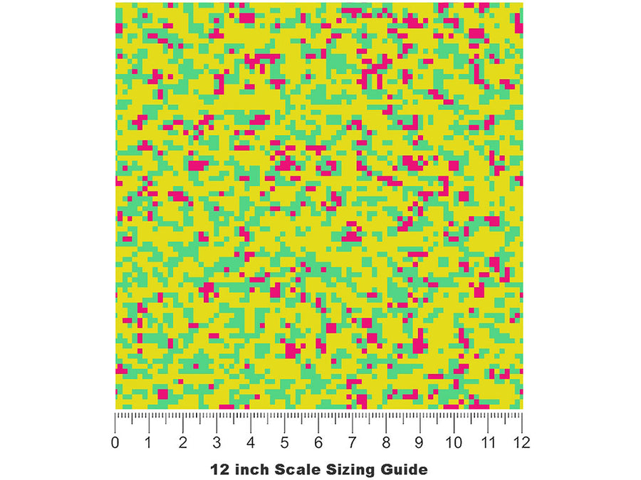 Fluorescent Signage Pixel Vinyl Film Pattern Size 12 inch Scale~Rwraps Fluorescent Signage Pixel Sizing Chart~2