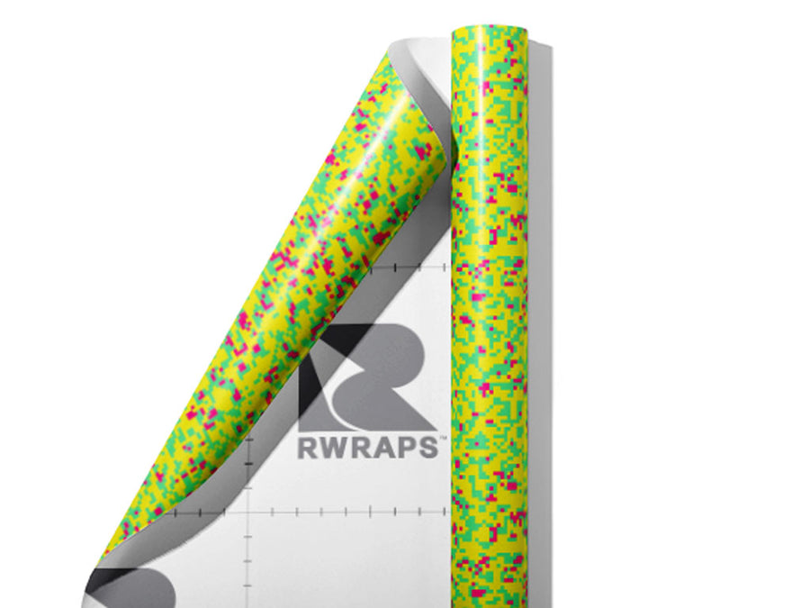 Fluorescent Signage Pixel Wrap Film Sheets~Rwraps Series 914 Fluorescent Signage Pixel Scrolled Sheet~3