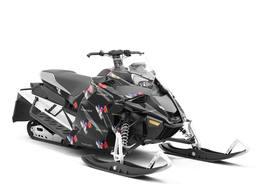 Fluttering Pixels Birds Custom Wrapped Snowmobile