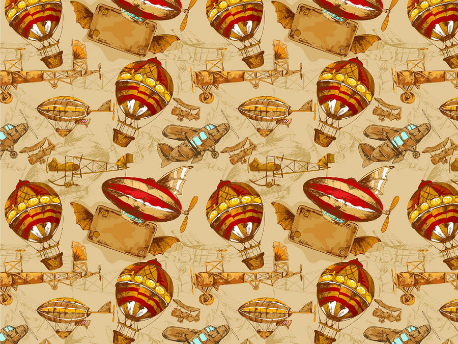 Flying Machines Steampunk Vinyl Wrap Pattern~Rwraps Series 914 Digitally Printed Vinyl Wrap~0