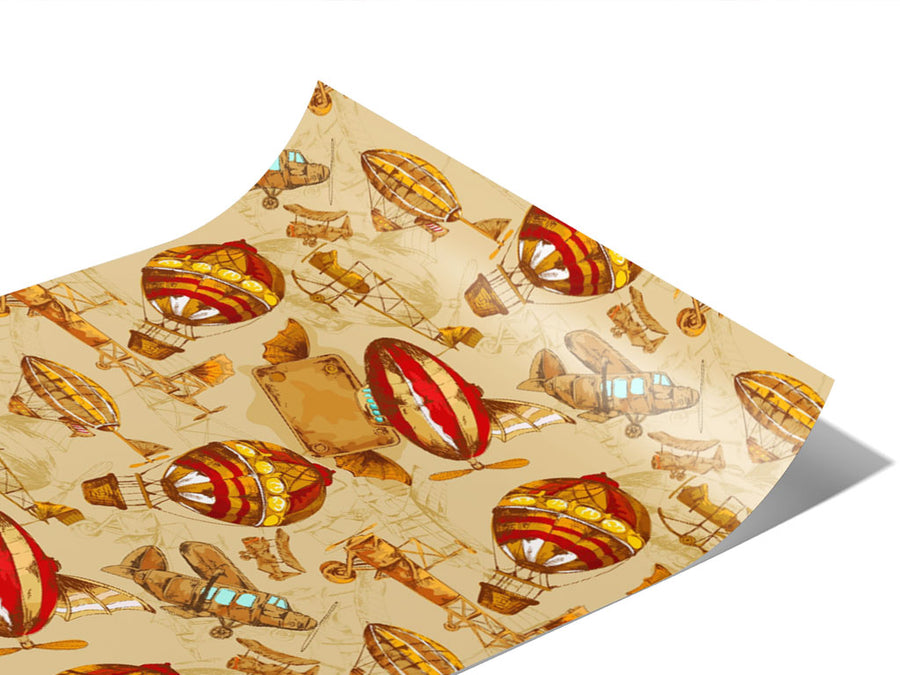 Flying Machines Steampunk Vinyl Wraps~Rwraps Series 914 Digitally Printed Vinyl Wrap~0