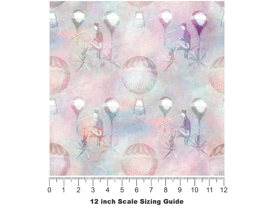 Flying Wonder Steampunk Vinyl Film Pattern Size 12 inch Scale~Rwraps Flying Wonder Steampunk Sizing Chart~2
