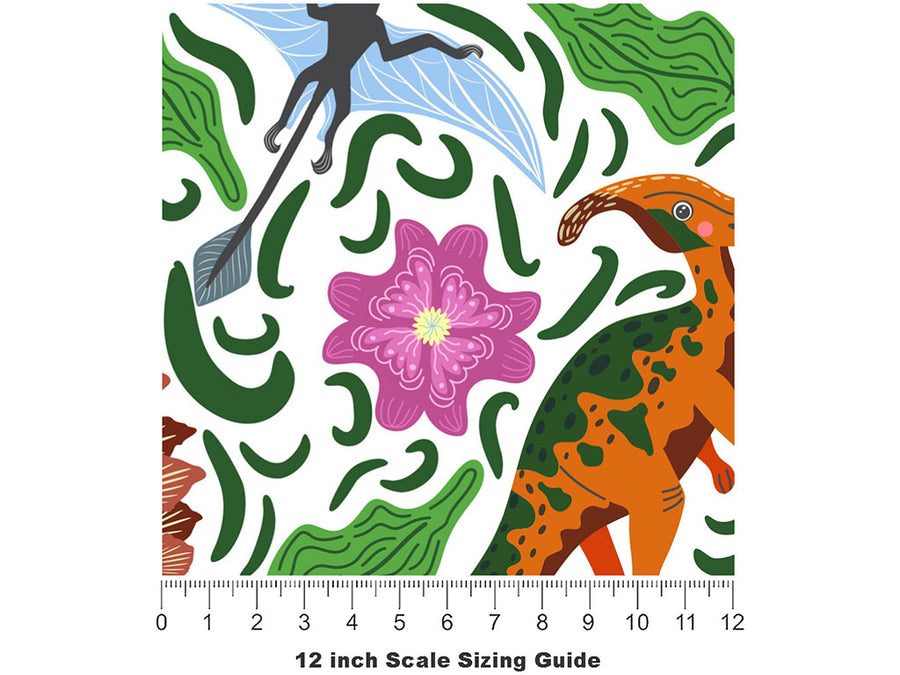 Food Chain Dinosaur Vinyl Film Pattern Size 12 inch Scale~Rwraps Food Chain Dinosaur Sizing Chart~2