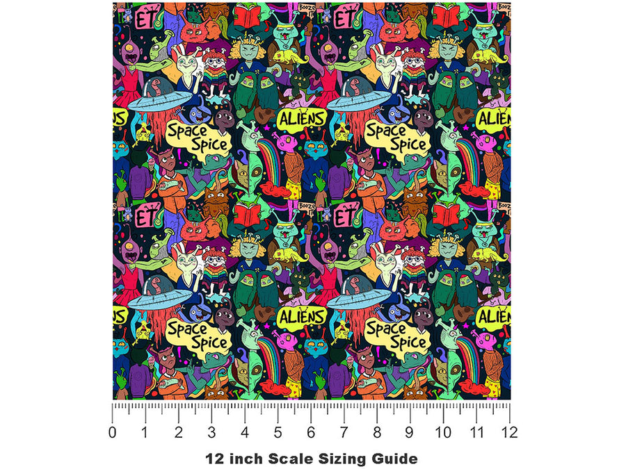 Foolish Paradise Graffiti Vinyl Film Pattern Size 12 inch Scale~Rwraps Foolish Paradise Graffiti Sizing Chart~2