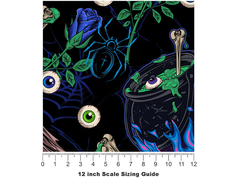 Forbidden Bog Witch Vinyl Film Pattern Size 12 inch Scale~Rwraps Forbidden Bog Witch Sizing Chart~2