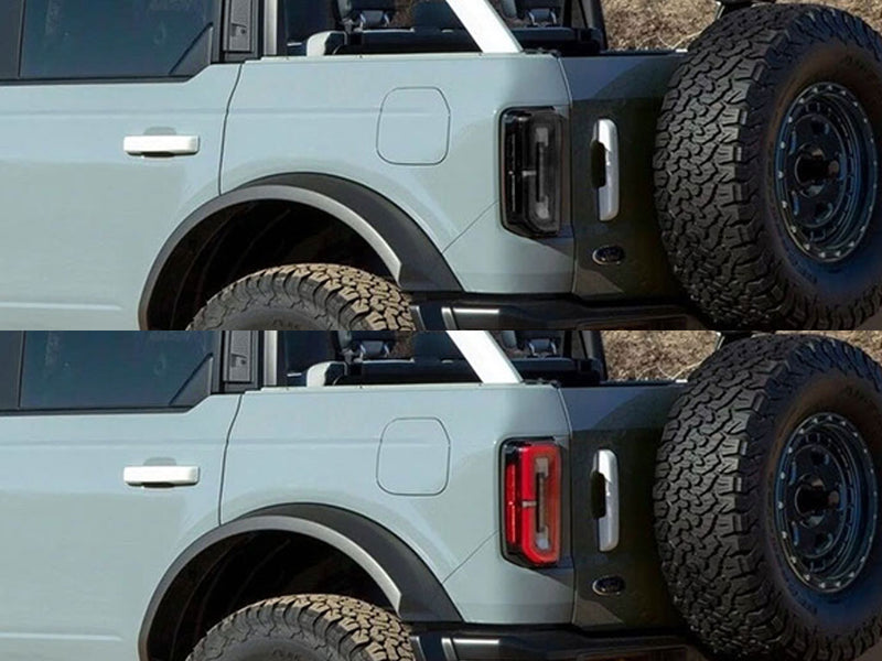 bronco Before and After Smoked Taillights