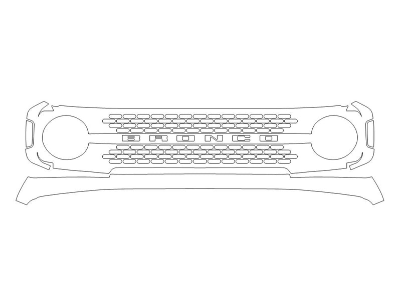 bronco Avery Dennison Clear Bra Bumper Precut PPF Diagram
