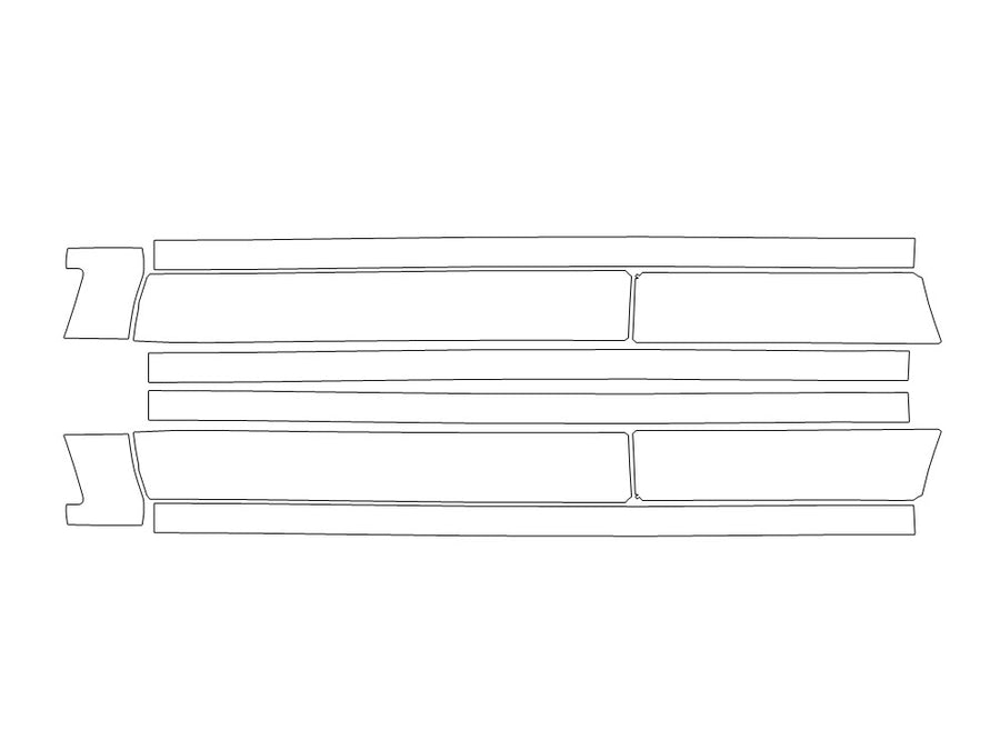 bronco Avery Dennison Clear Bra Door Cup Precut PPF Diagram