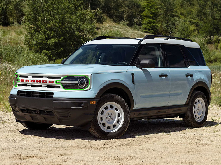 ford bronco 2021-2024 (sport) Headlight Protection Installation Location