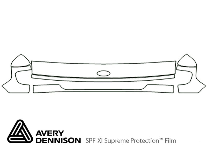 e-350 Avery Dennison Clear Bra Hood Precut PPF Diagram