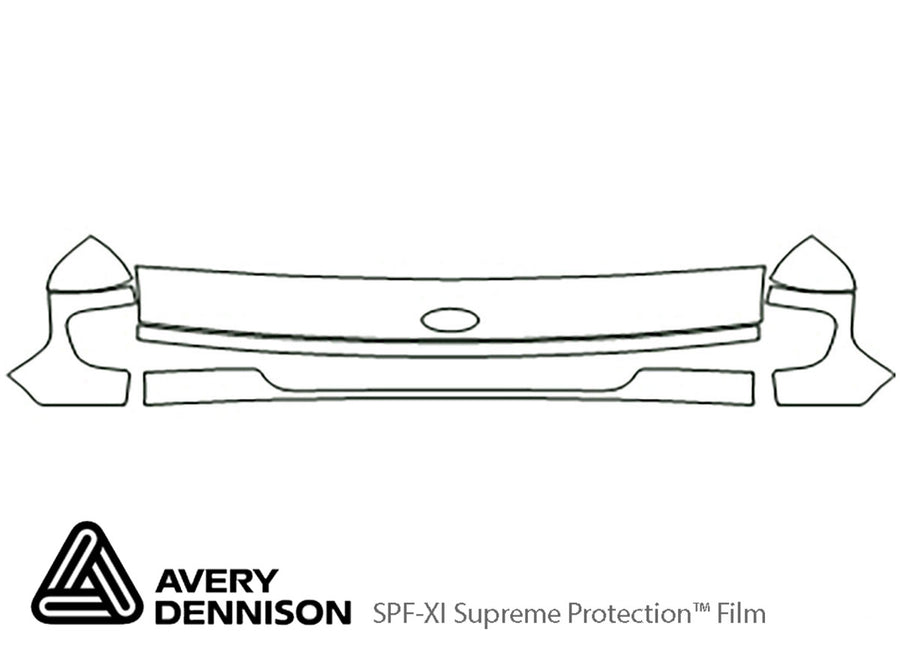 e-350 Avery Dennison Clear Bra Hood Precut PPF Diagram