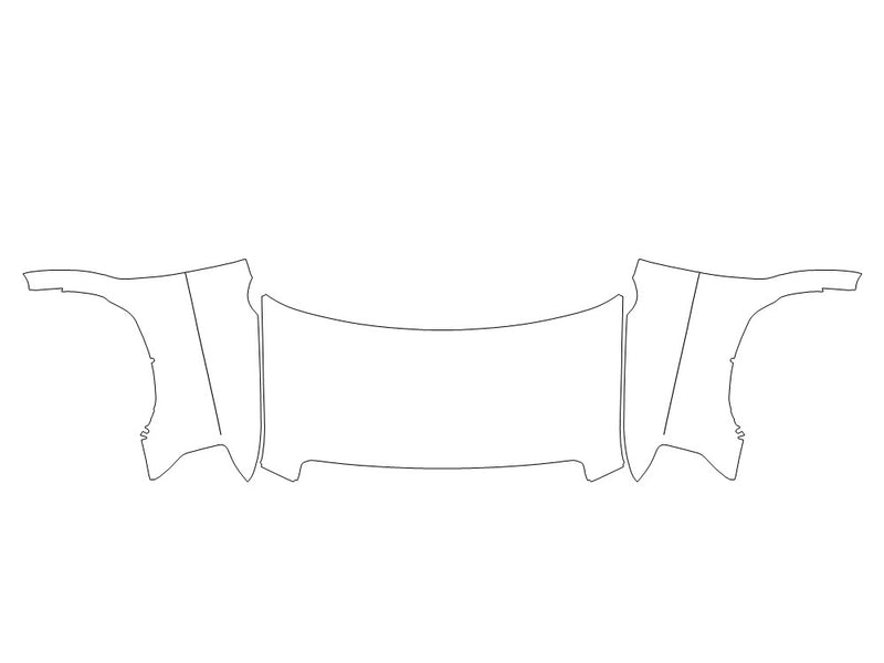 e-series Avery Dennison Clear Bra Hood Precut PPF Diagram
