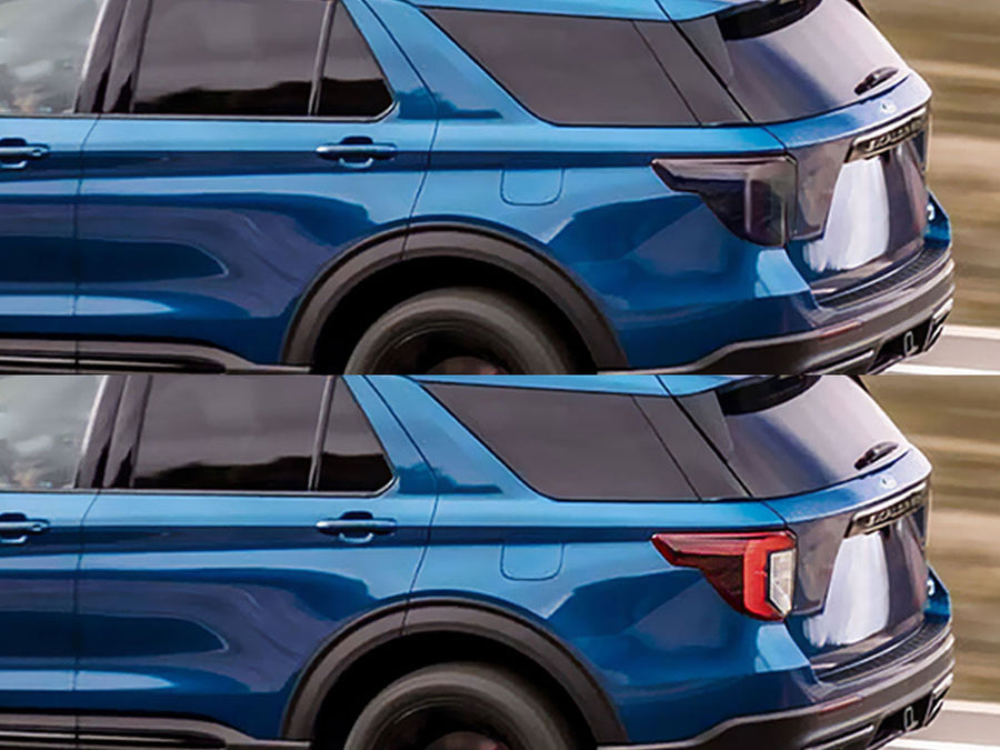 explorer Before and After Smoked Taillights