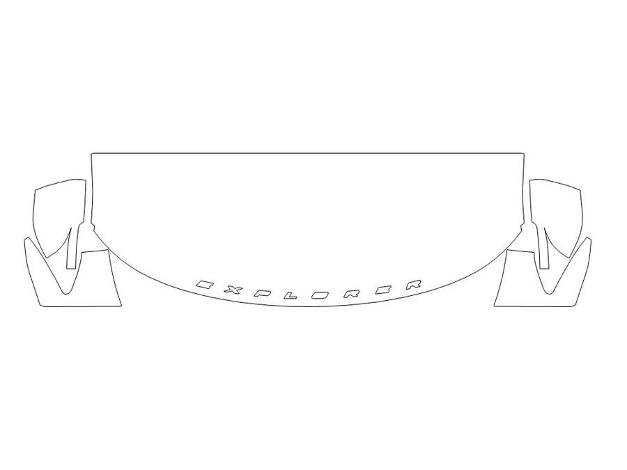 explorer Avery Dennison Clear Bra Hood Precut PPF Diagram
