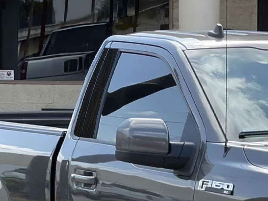 ford f-150 2015-2024 (regular cab) Brushed Aluminum Black Pillar Cover Diagram