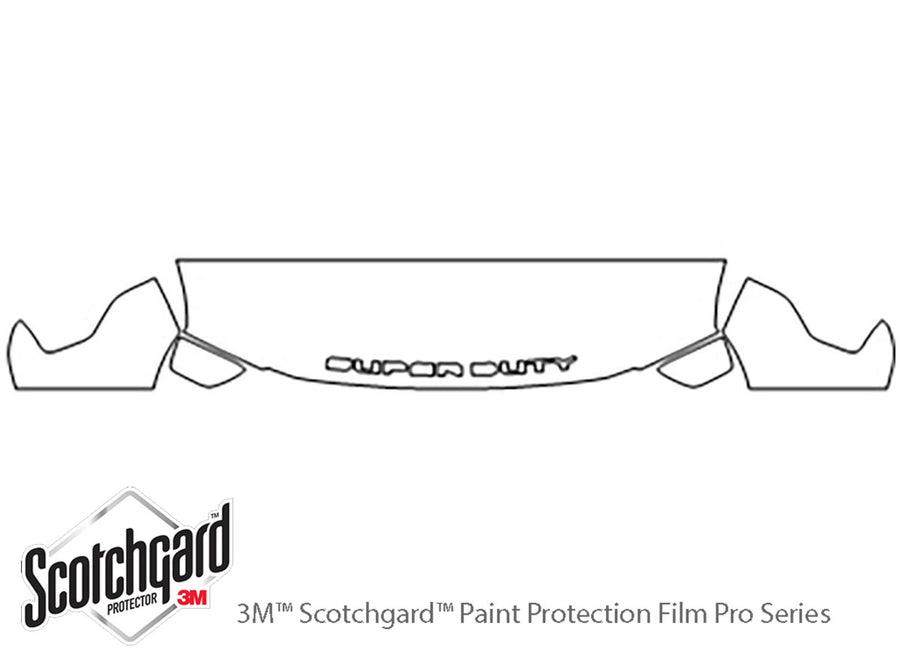 f-250 3M Clear Bra Hood Precut PPF Diagram