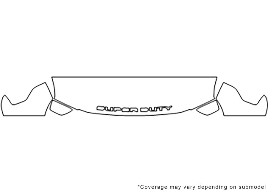 f-250 3M Clear Bra Hood Precut PPF Diagram