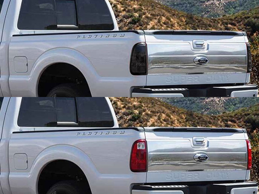 f-350 Before and After Smoked Taillights