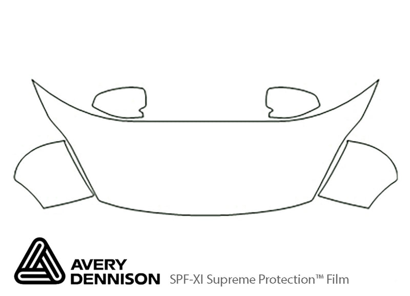 fiesta Avery Dennison Clear Bra Hood Precut PPF Diagram