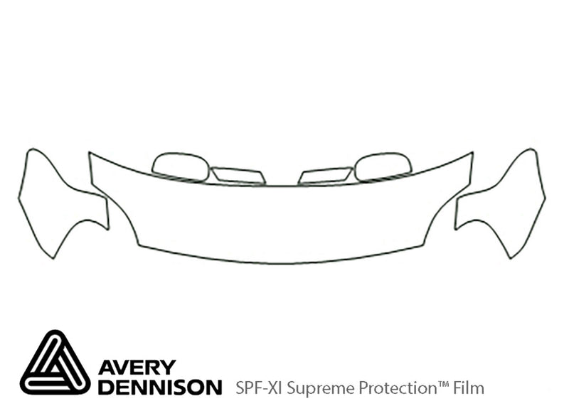 five hundred Avery Dennison Clear Bra Hood Precut PPF Diagram