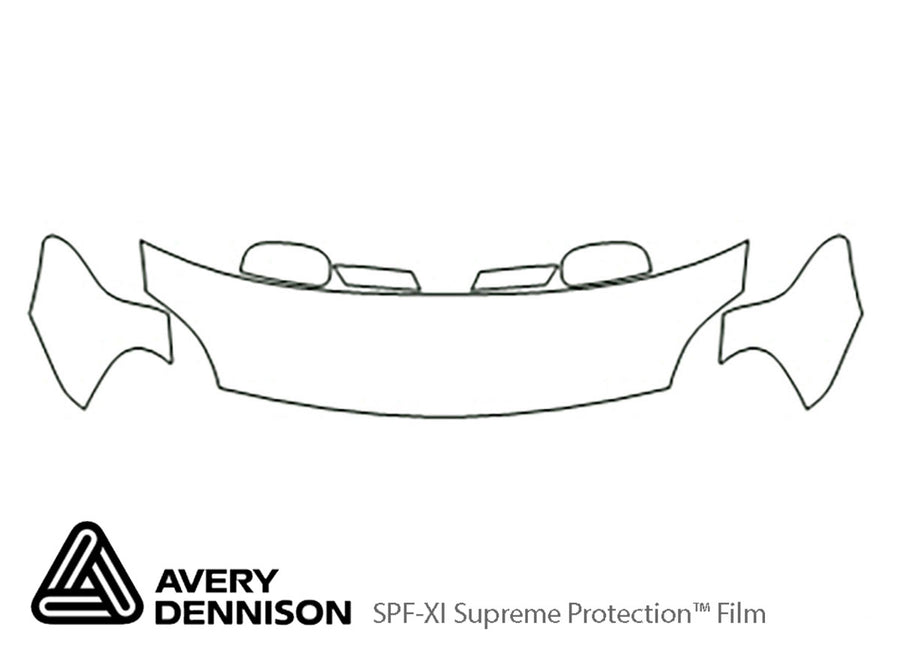 five hundred Avery Dennison Clear Bra Hood Precut PPF Diagram