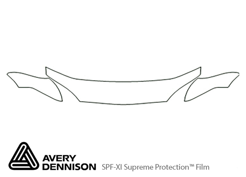focus Avery Dennison Clear Bra Hood Precut PPF Diagram