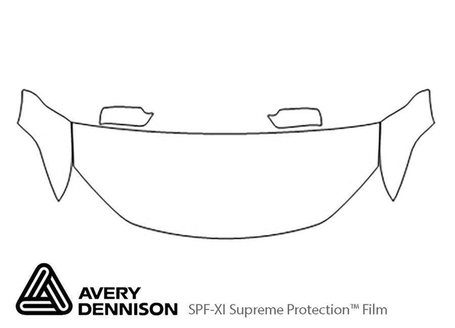 fusion Avery Dennison Clear Bra Hood Precut PPF Diagram