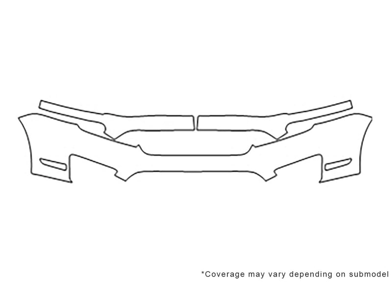 fusion Avery Dennison Clear Bra Bumper Precut PPF Diagram