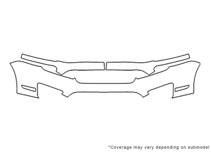fusion Avery Dennison Clear Bra Bumper Precut PPF Diagram