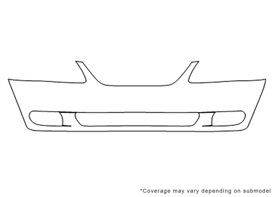 mustang Avery Dennison Clear Bra Bumper Precut PPF Diagram