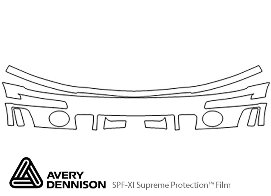 mustang Avery Dennison Clear Bra Bumper Precut PPF Diagram