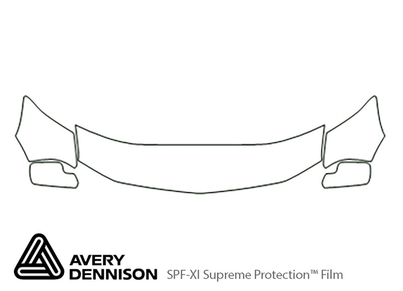 mustang Avery Dennison Clear Bra Hood Precut PPF Diagram