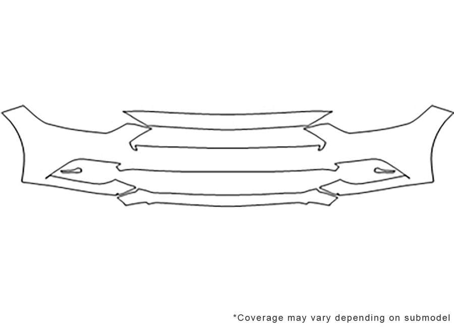mustang Avery Dennison Clear Bra Bumper Precut PPF Diagram