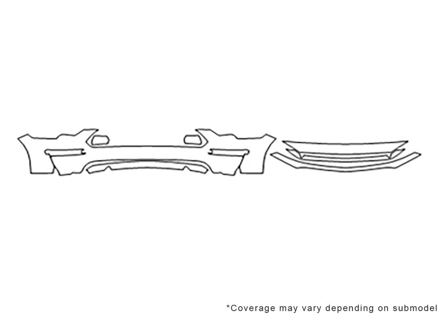 mustang Avery Dennison Clear Bra Bumper Precut PPF Diagram
